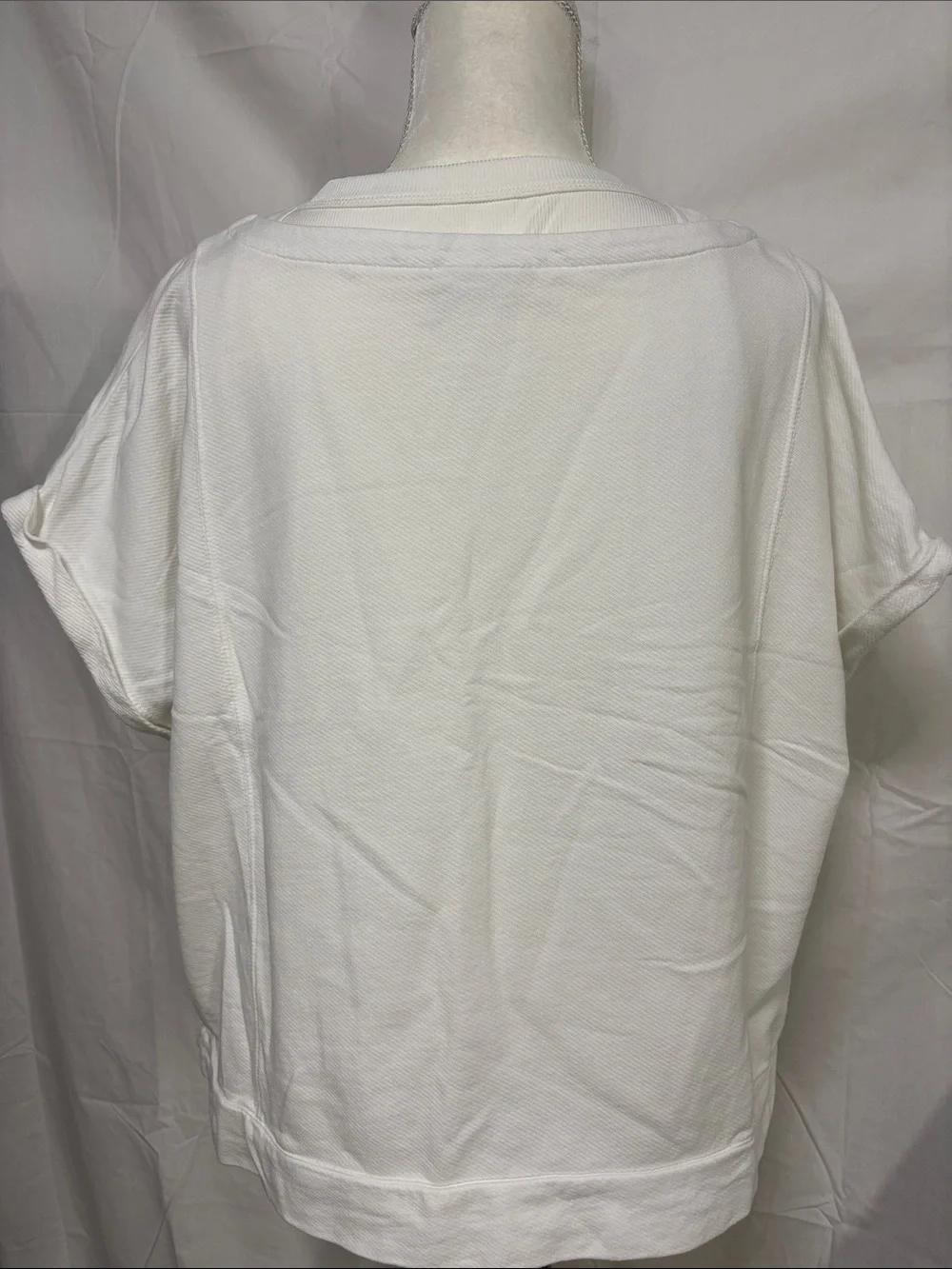 J. Jill White Relaxed Short Sleeve Boxy Tee - Picture 4 of 5